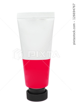 Acrylic color paint tube isolated on white background Acrylic color paint tube isolated on white background 126694767