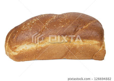 fresh baked bread isolated on white background 126694882