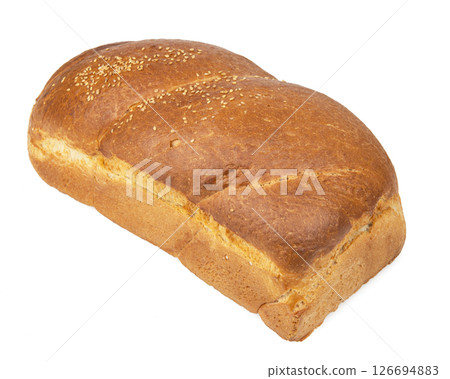 Baked grain bread cereal isolated on the white background 126694883