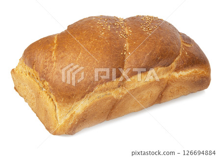 Baked grain bread cereal isolated on the white background 126694884