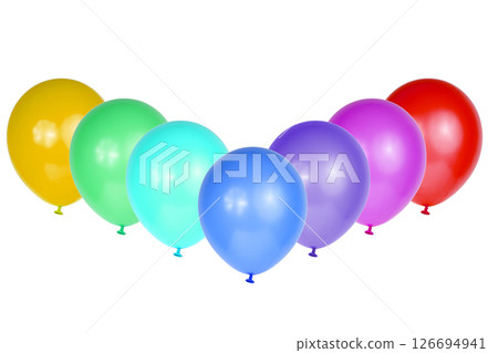 A set of balloons multicolored isolated on white background. 126694941
