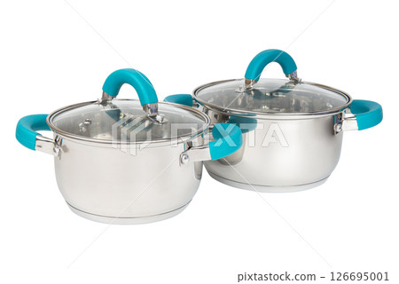 Cooker pot for kitchen isolated on the white background Cooker pot for kitchen isolated on the white background 126695001