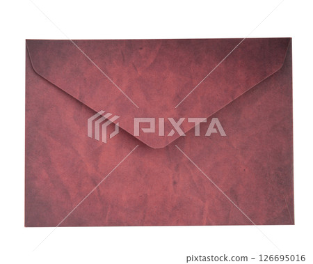 red envelope isolated on white background with clipping path 126695016
