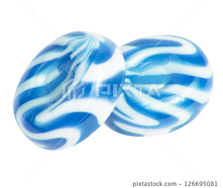 caramel candies colored isolated on a white background 126695081