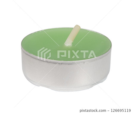 Small tealights candle isolated over white background Small tealights candle isolated over white background 126695119