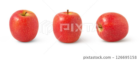 Pink lady apple isolated, clipping path, Collection, set of red apples Pink lady apple isolated, clipping path, Collection, set of red apples 126695158