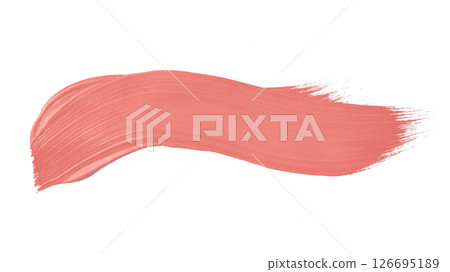 Acrylic pastel pink textured paint brush track blank art isolated on the white background Acrylic pastel pink textured paint brush track blank art isolated on the white background 126695189