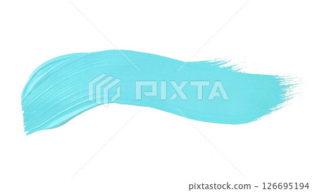 Acrylic blue light paint brush track blank art isolated on the white background 126695194
