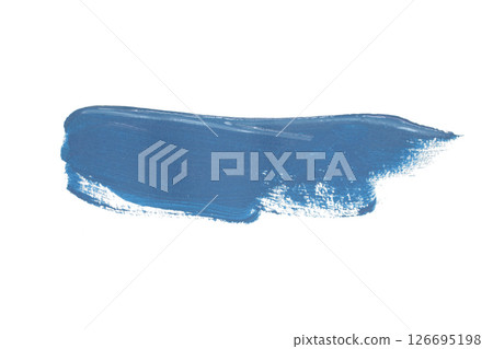 Acrylic green paint brush track blank art isolated on the white background 126695198