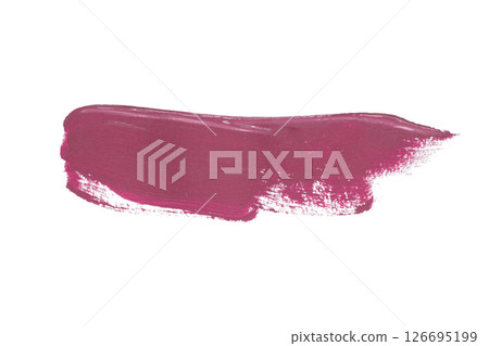 Acrylic pink paint brush track blank art isolated on the white background 126695199