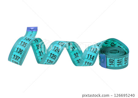 Colorful and bright tape measuring isolated on a white background 126695240