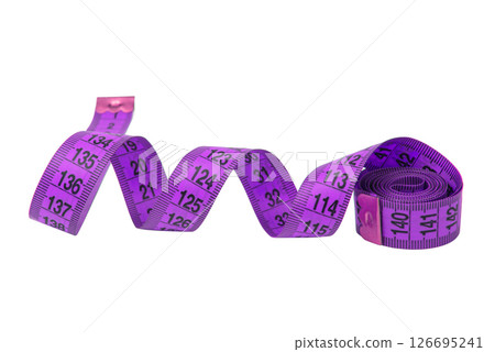 Colorful and bright tape measuring isolated on a white background Colorful and bright tape measuring isolated on a white background 126695241