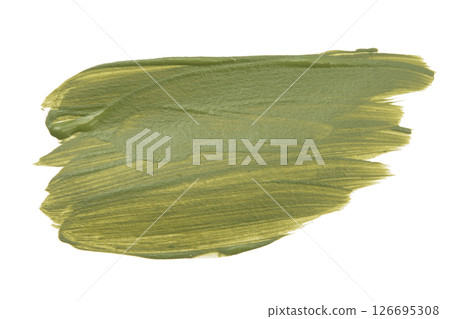 Green brush stroke isolated over white background Green brush stroke isolated over white background 126695308