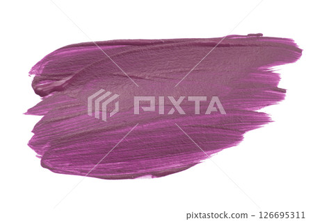 Purple brush stroke isolated over white background 126695311