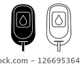 Glucose Meter Icon, Line and Solid Style in Black and White for Diabetes and Medical Use 126695364