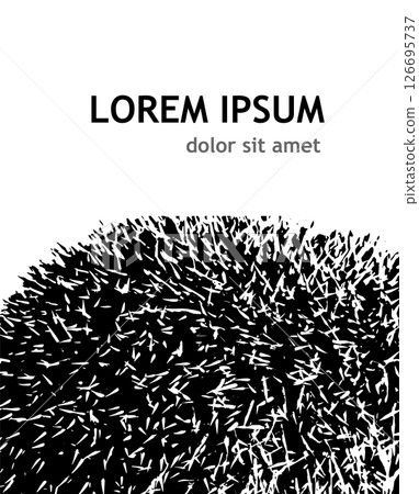 Background texture monochrome grass, hand drawing. Not AI. Vector illustration 126695737
