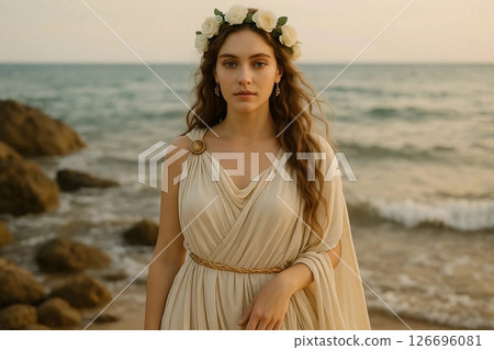 Young Woman as Aphrodite by the Seaside 126696081