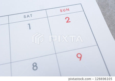 日曆週六和週日特寫 126696105