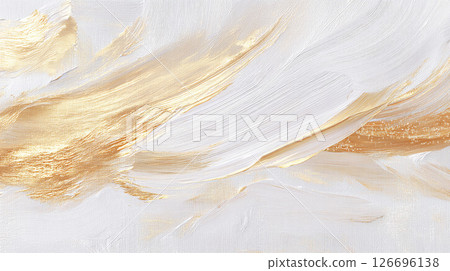 金色和白色畫筆描邊背景 126696138