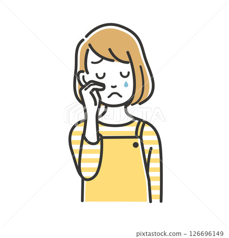 年輕女子哭著淚水 126696149