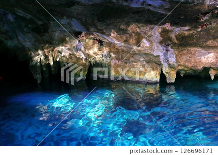 Gran Cenote 是位於中美洲墨西哥坎昆的一顆隱藏寶石,透明度極高 Gran Cenote 是位於中美洲墨西哥坎昆的一顆隱藏寶石,透明度極高 126696171