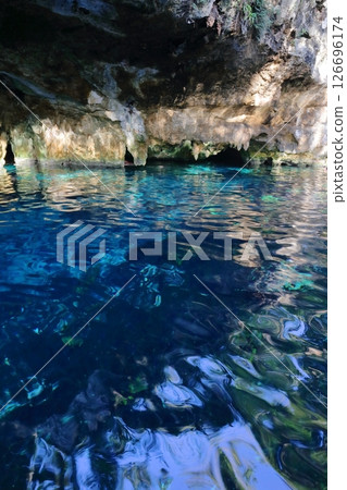 Gran Cenote, a hidden gem with exceptional transparency, located in Cancun, Mexico, Central America 126696174