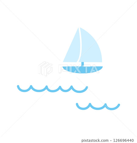 帆船和海浪的插圖 126696440