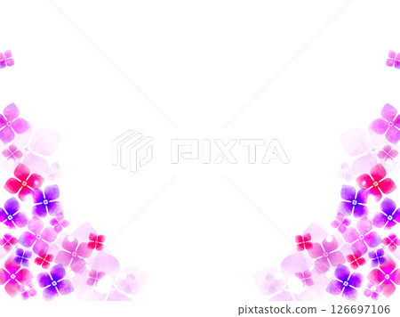 Watercolor style hydrangea flower frame background Watercolor style hydrangea flower frame background 126697106