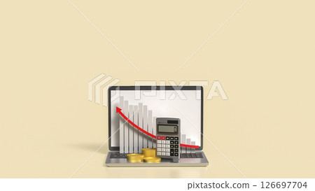 The Calculator and coins for business concept 3d Rendering. 126697704