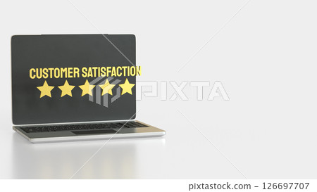 The Customer Satisfaction and five star for Business concept 3d Rendering. 126697707