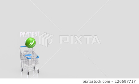 The Green sphere and icon on Mobile  3d Rendering. 126697717