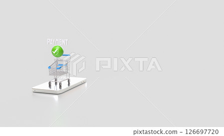The Green sphere and icon on Mobile 3d Rendering. The Green sphere and icon on Mobile 3d Rendering. 126697720