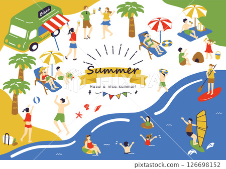 人們享受夏日的海 126698152