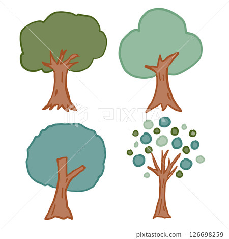 Tree illustration set Tree illustration set 126698259