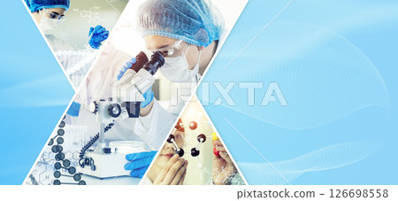 A collage of various scientific images 126698558