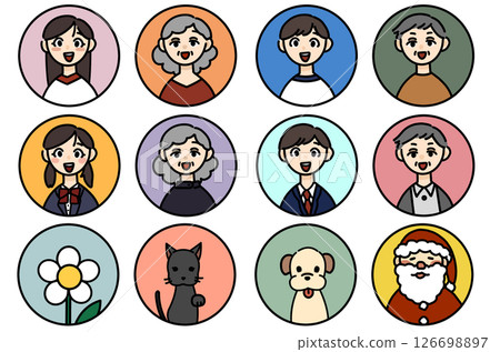 Character illustrations: various icons Character illustrations: various icons 126698897