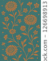 橙色花朵圖案背景材料 126698913