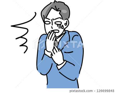 一位震驚的商人的簡單向量插圖 126699848