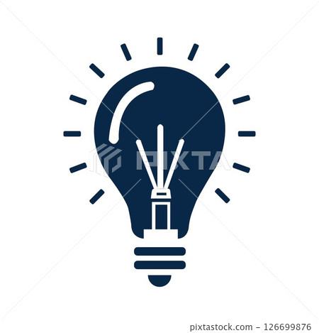 light bulb icon on white background	 126699876