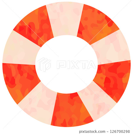 Red and white swim ring illustration vector material 126700298