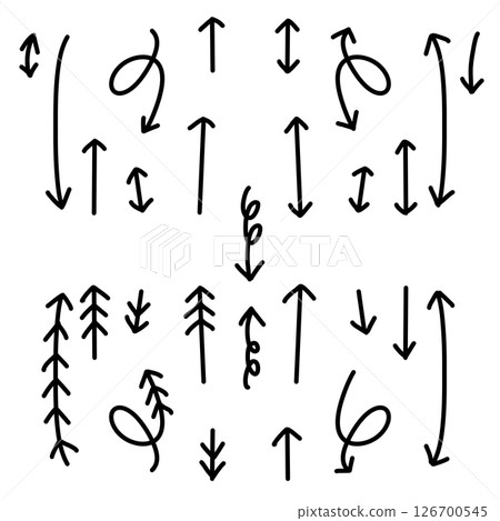 Swirling emphasis arrow set 126700545