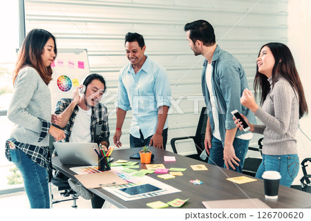 Happy business people holding dollar money and throw in the air celebrate happiness dance wealth lottery money rain drop concept. Success business cash flow corporate coworkers in company. Happy money Happy business people holding dollar money and throw in the air celebrate happiness dance wealth lottery money rain drop concept. Success business cash flow corporate coworkers in company. Happy money 126700620