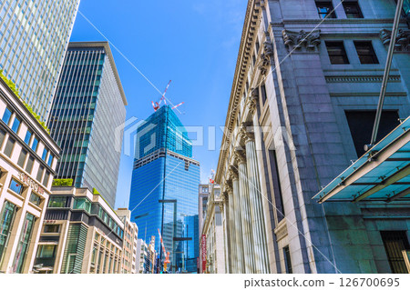 Tokyo cityscape, Japan, May 28th. View of the redevelopment projects in Nihonbashi and Nihonbashi 1-chome. In a new era... Tokyo cityscape, Japan, May 28th. View of the redevelopment projects in Nihonbashi and Nihonbashi 1-chome. In a new era... 126700695