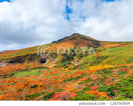 秋季攀登栗駒山（從東栗駒山眺望栗駒山） 126700804