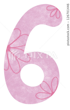 the hand drawing of number illustration number six 126701446