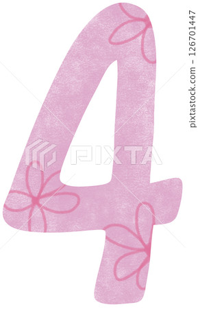 the hand drawing of number illustration number four 126701447