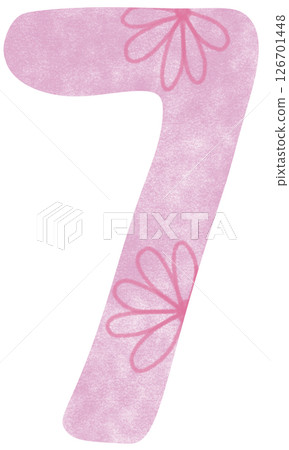 the hand drawing of number illustration number seven 126701448
