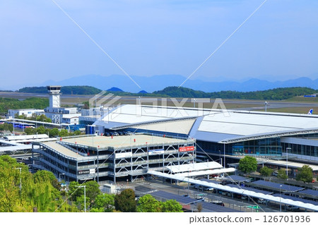 [Hiroshima Prefecture] Hiroshima Airport terminal on a clear day 126701936