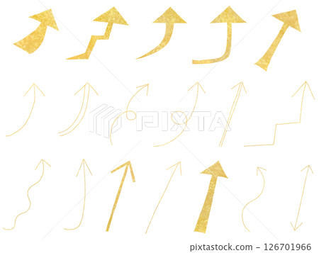 Gold: Simple hand-drawn arrow material set Gold: Simple hand-drawn arrow material set 126701966