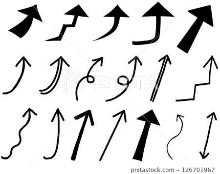 Simple hand-drawn arrow material set 126701967